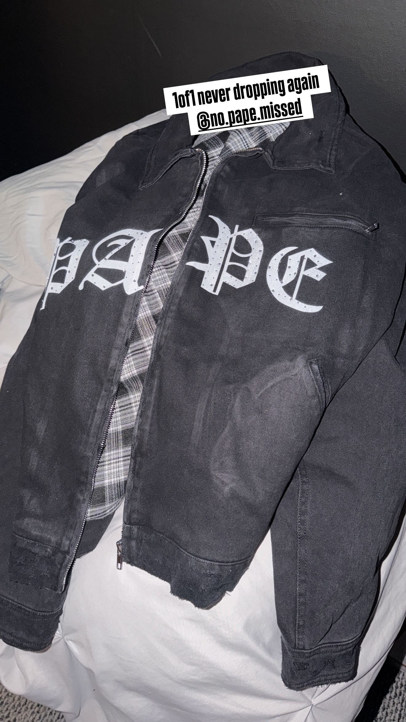 NPM “PAPE” Rhinestone Vintage Jackets (black)