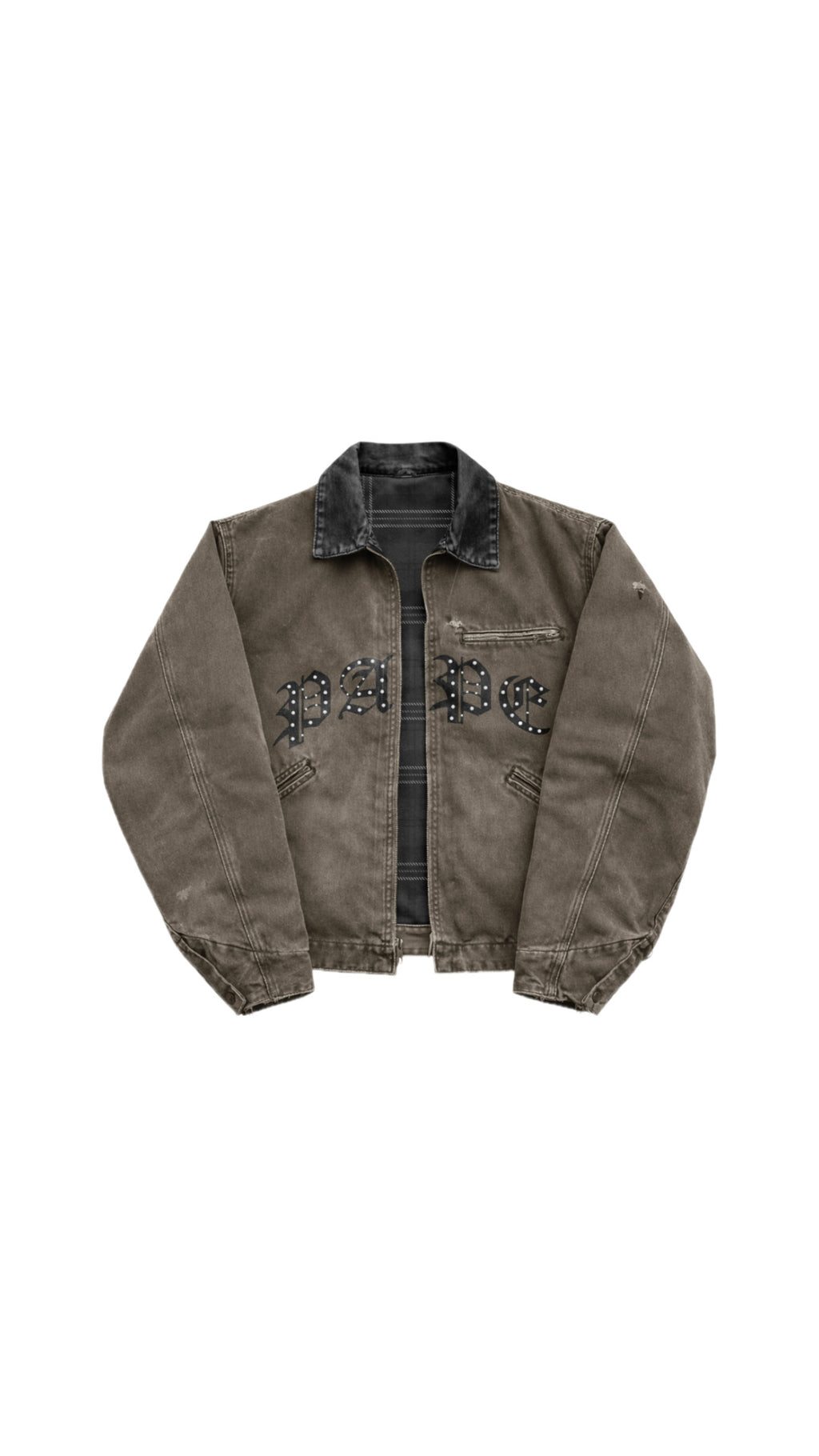 NPM “PAPE” Rhinestone Vintage Jackets (brown)