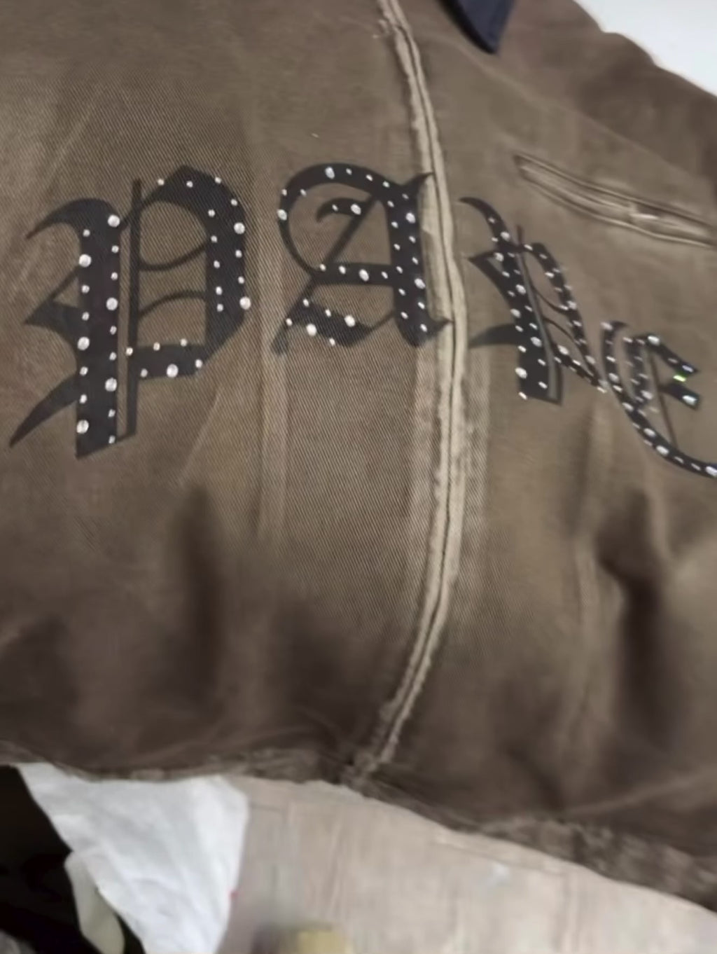 NPM “PAPE” Rhinestone Vintage Jackets (brown)
